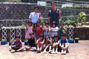 Kyle Herrera as JET ALT with his class in Hyogo Prefecture